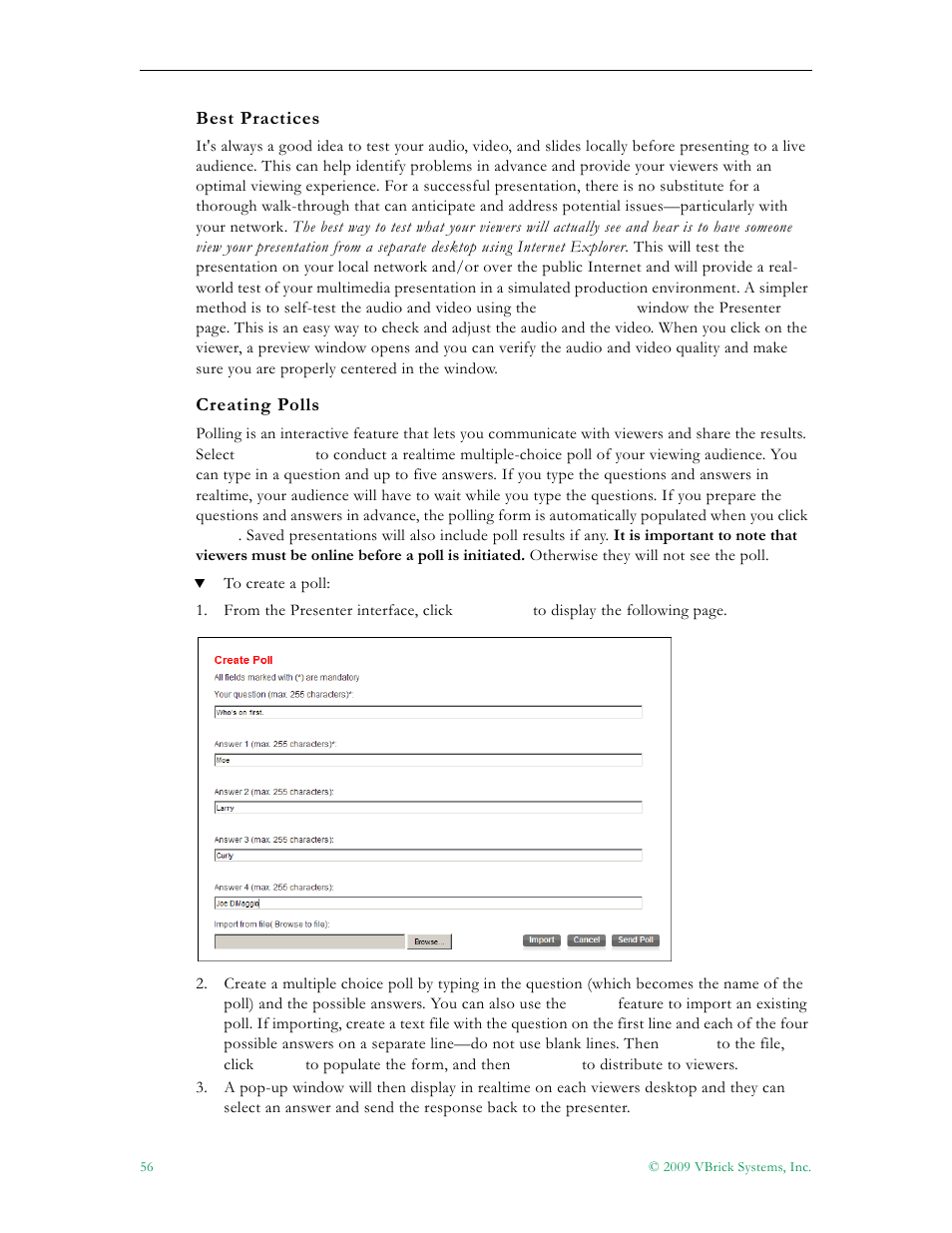 VBrick Systems ENTERPRISE MEDIA SYSTEM V5.0 User Manual | Page 62 / 76