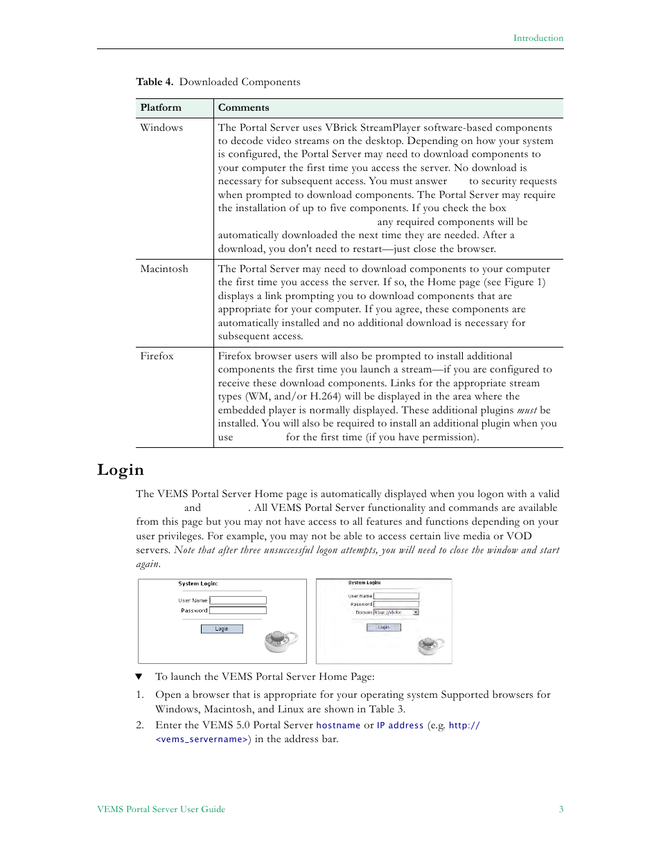 Login | VBrick Systems ENTERPRISE MEDIA SYSTEM V5.0 User Manual | Page 9 / 76