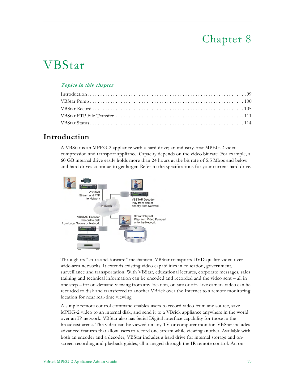 Vbstar, Introduction, Ee vbstar | Chapter 8 | VBrick Systems VB5000 User Manual | Page 107 / 124