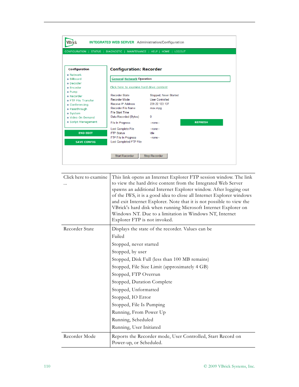 VBrick Systems VB5000 User Manual | Page 118 / 124