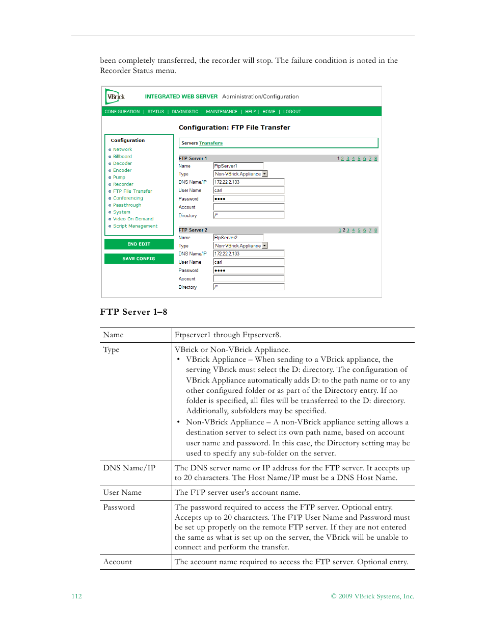 VBrick Systems VB5000 User Manual | Page 120 / 124