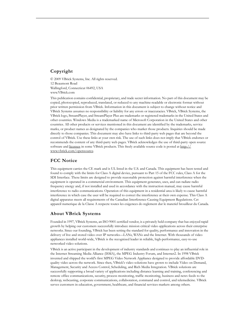 VBrick Systems VB5000 User Manual | Page 2 / 124
