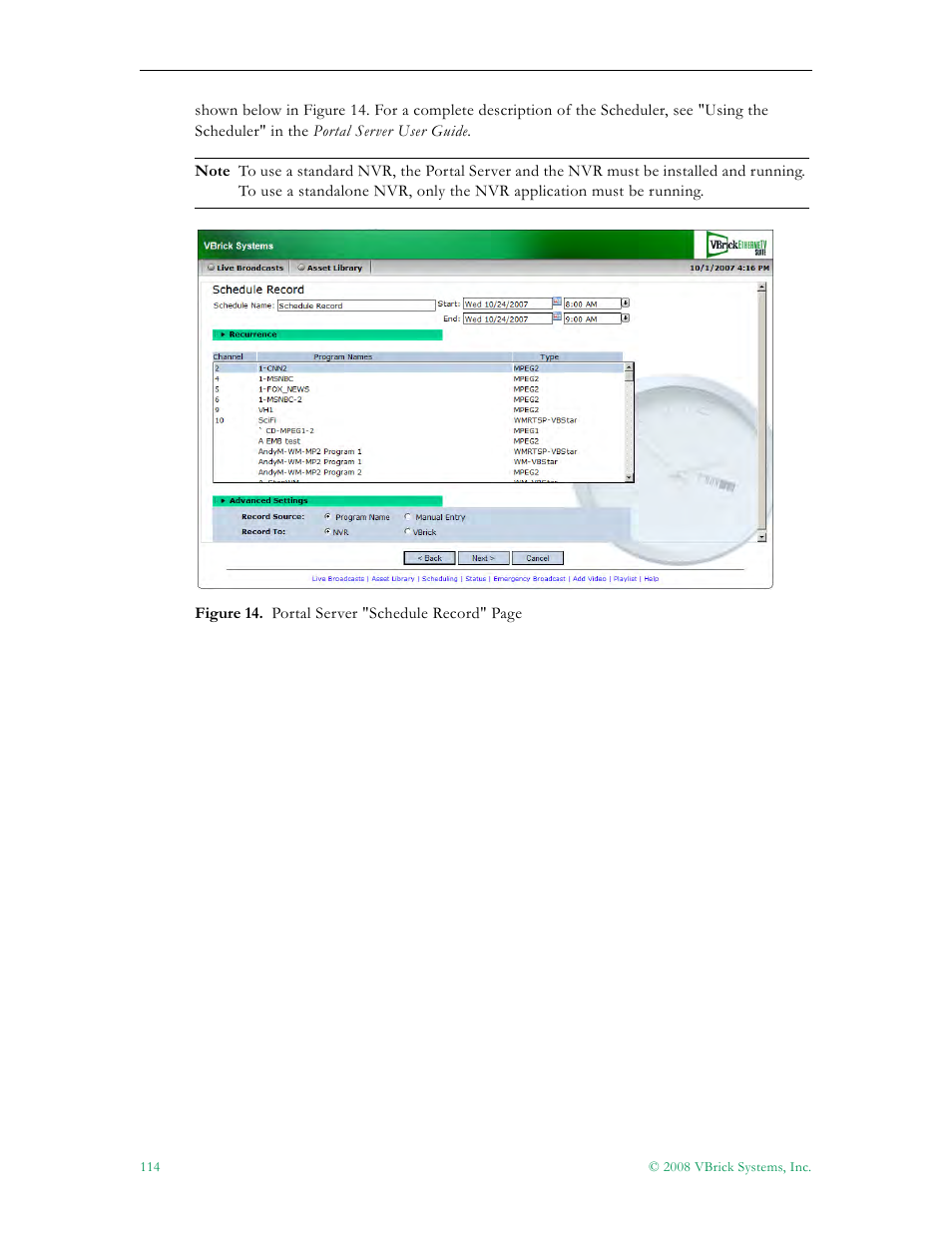 VBrick Systems Portal Server ETV v4.2.1 User Manual | Page 126 / 180