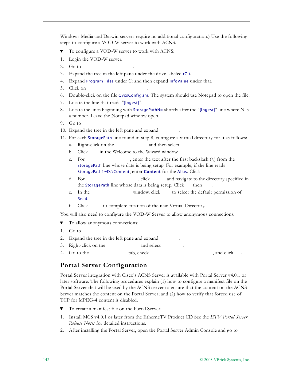 Portal server configuration | VBrick Systems Portal Server ETV v4.2.1 User Manual | Page 154 / 180