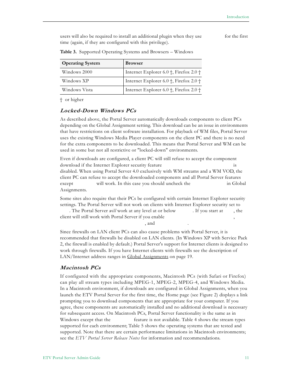 Locked-down windows pcs, Macintosh pcs | VBrick Systems Portal Server ETV v4.2.1 User Manual | Page 23 / 180