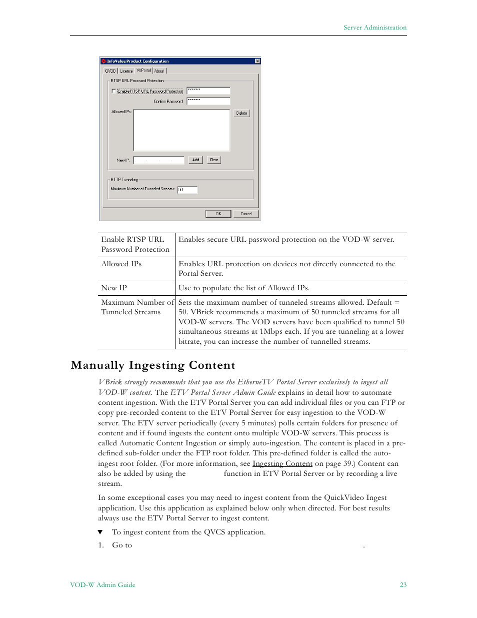 Manually ingesting content | VBrick Systems VOD-W Server VBrick v4.2.1 User Manual | Page 31 / 94