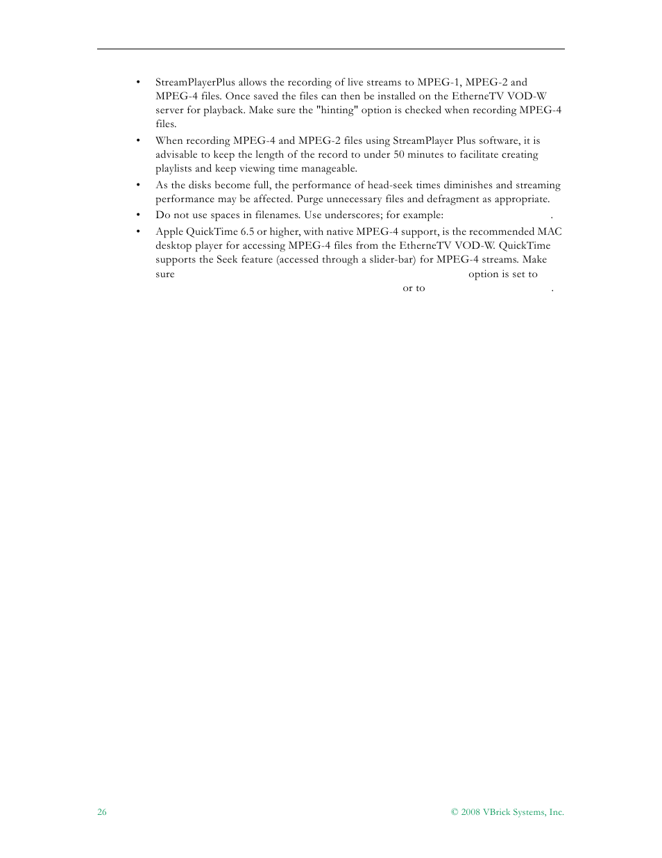VBrick Systems VOD-W Server VBrick v4.2.1 User Manual | Page 34 / 94