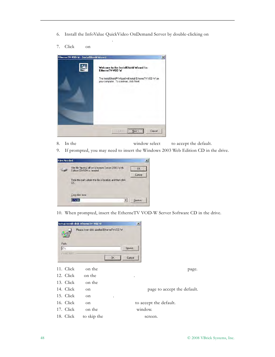 VBrick Systems VOD-W Server VBrick v4.2.1 User Manual | Page 56 / 94