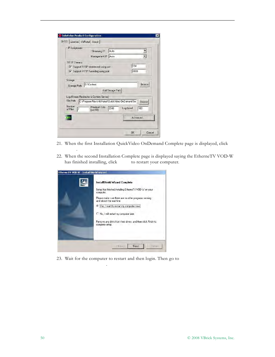 VBrick Systems VOD-W Server VBrick v4.2.1 User Manual | Page 58 / 94