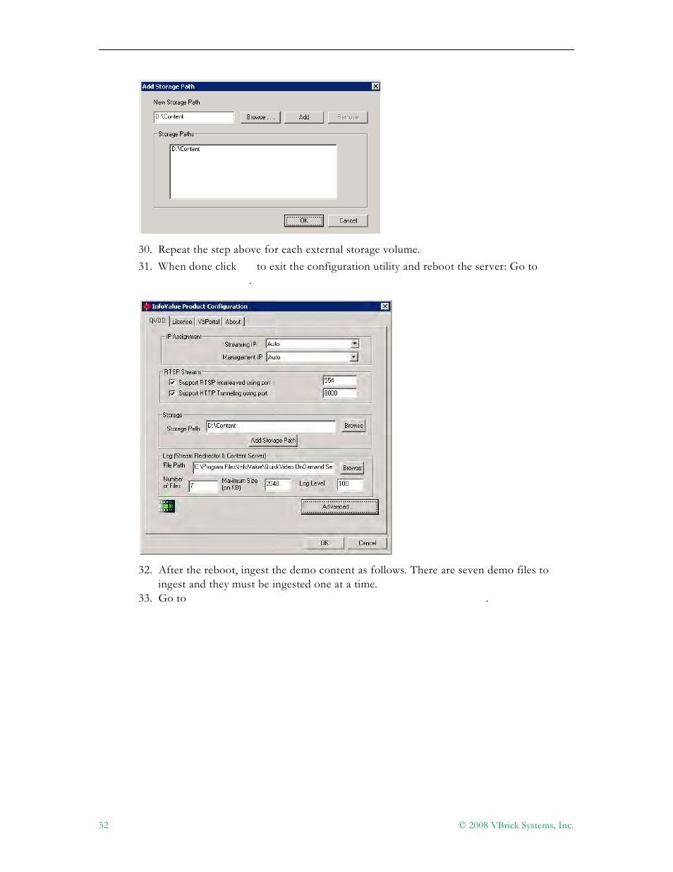 VBrick Systems VOD-W Server VBrick v4.2.1 User Manual | Page 60 / 94