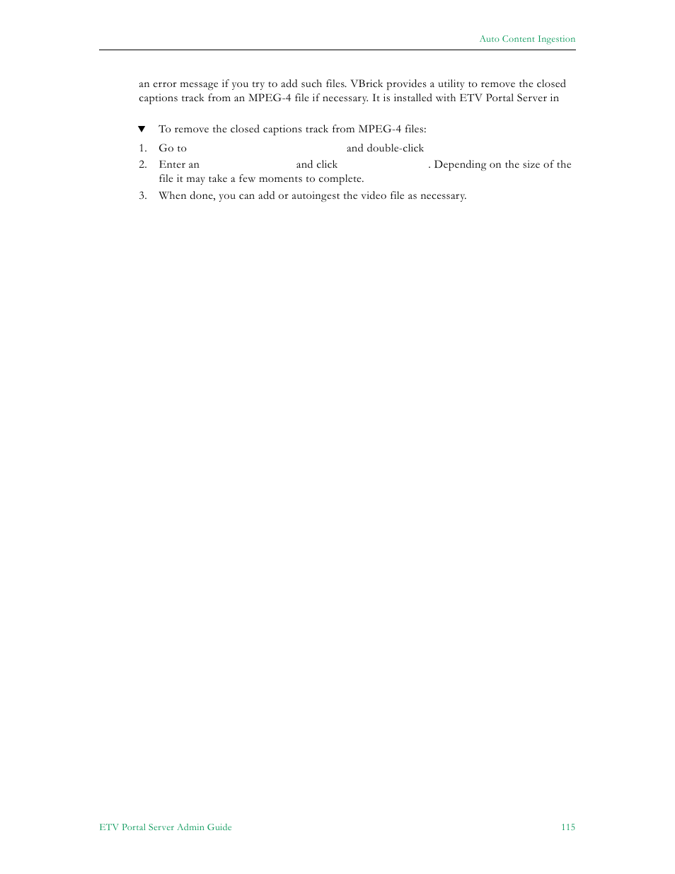 VBrick Systems Portal Server ETV v4.1 User Manual | Page 125 / 140