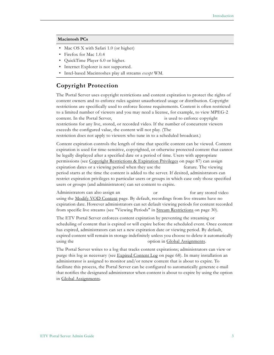 Copyright protection | VBrick Systems Portal Server ETV v4.1 User Manual | Page 13 / 140