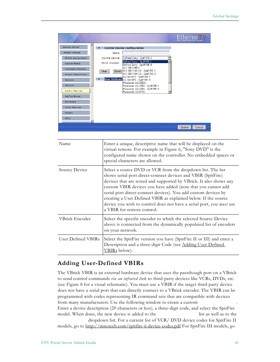 Adding user-defined vbirs | VBrick Systems Portal Server ETV v4.1 User Manual | Page 51 / 140