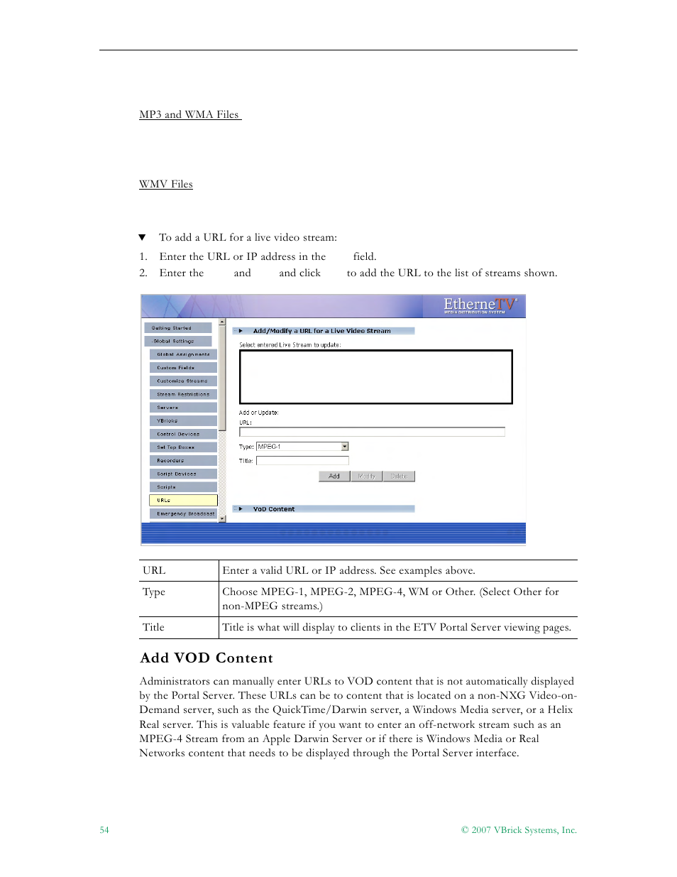 Add vod content | VBrick Systems Portal Server ETV v4.1 User Manual | Page 64 / 140