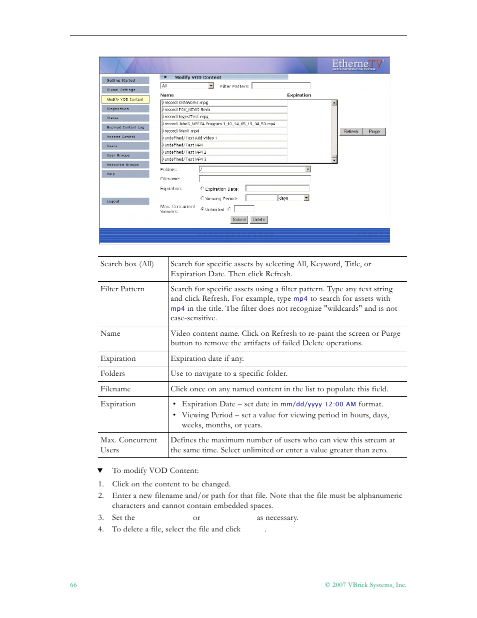 VBrick Systems Portal Server ETV v4.1 User Manual | Page 76 / 140