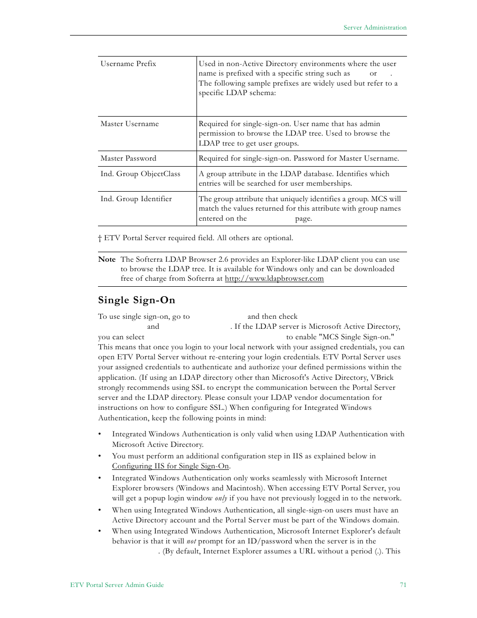 Single sign-on | VBrick Systems Portal Server ETV v4.1 User Manual | Page 81 / 140