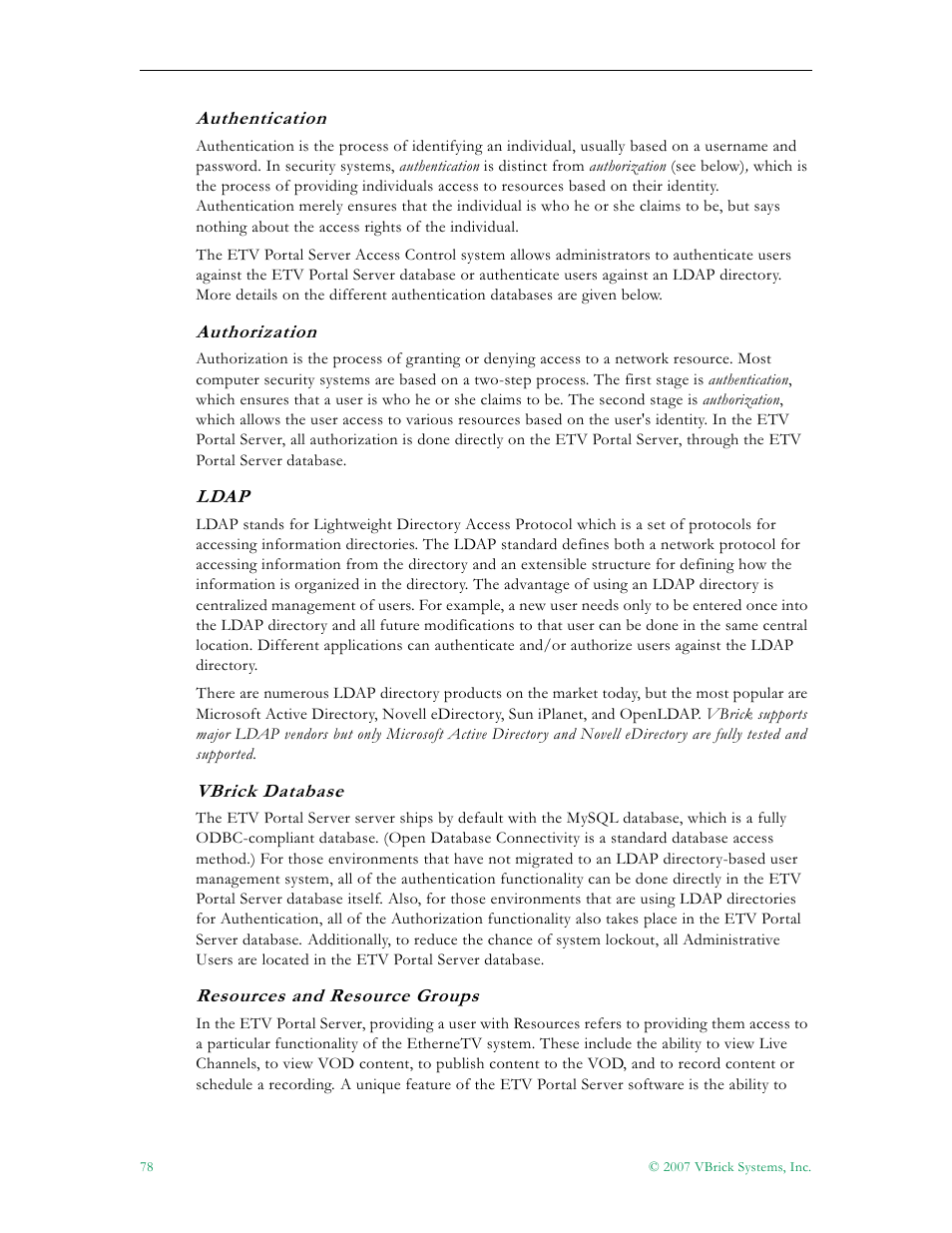VBrick Systems Portal Server ETV v4.1 User Manual | Page 88 / 140