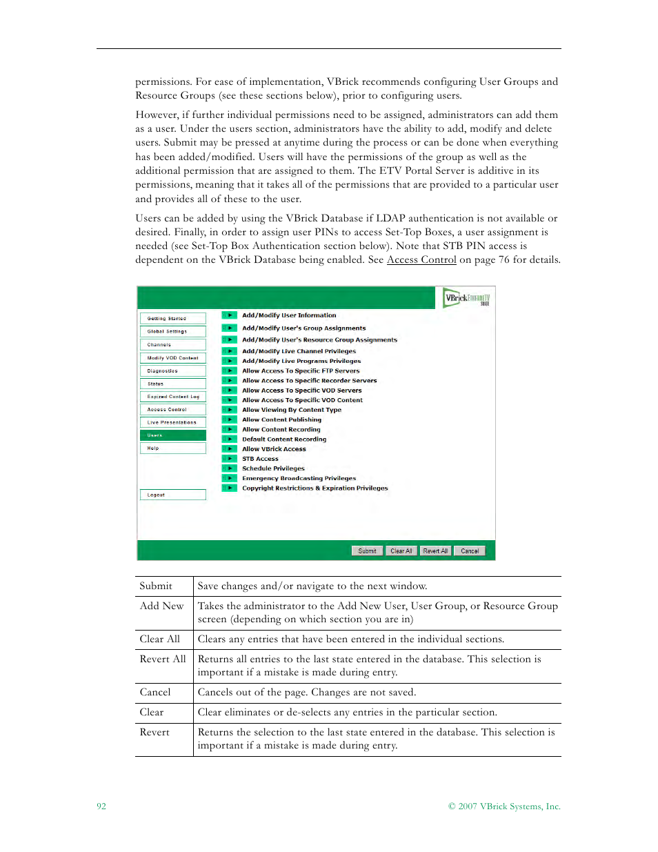 VBrick Systems Portal Server ETV v4.2 User Manual | Page 104 / 164