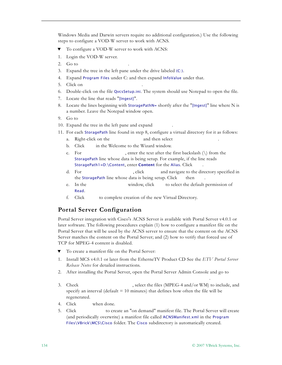 Portal server configuration | VBrick Systems Portal Server ETV v4.2 User Manual | Page 146 / 164