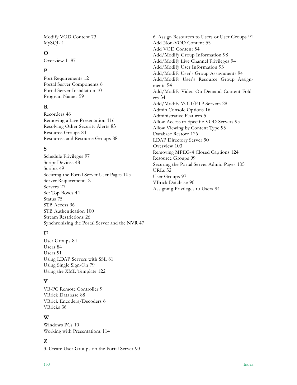 VBrick Systems Portal Server ETV v4.2 User Manual | Page 162 / 164