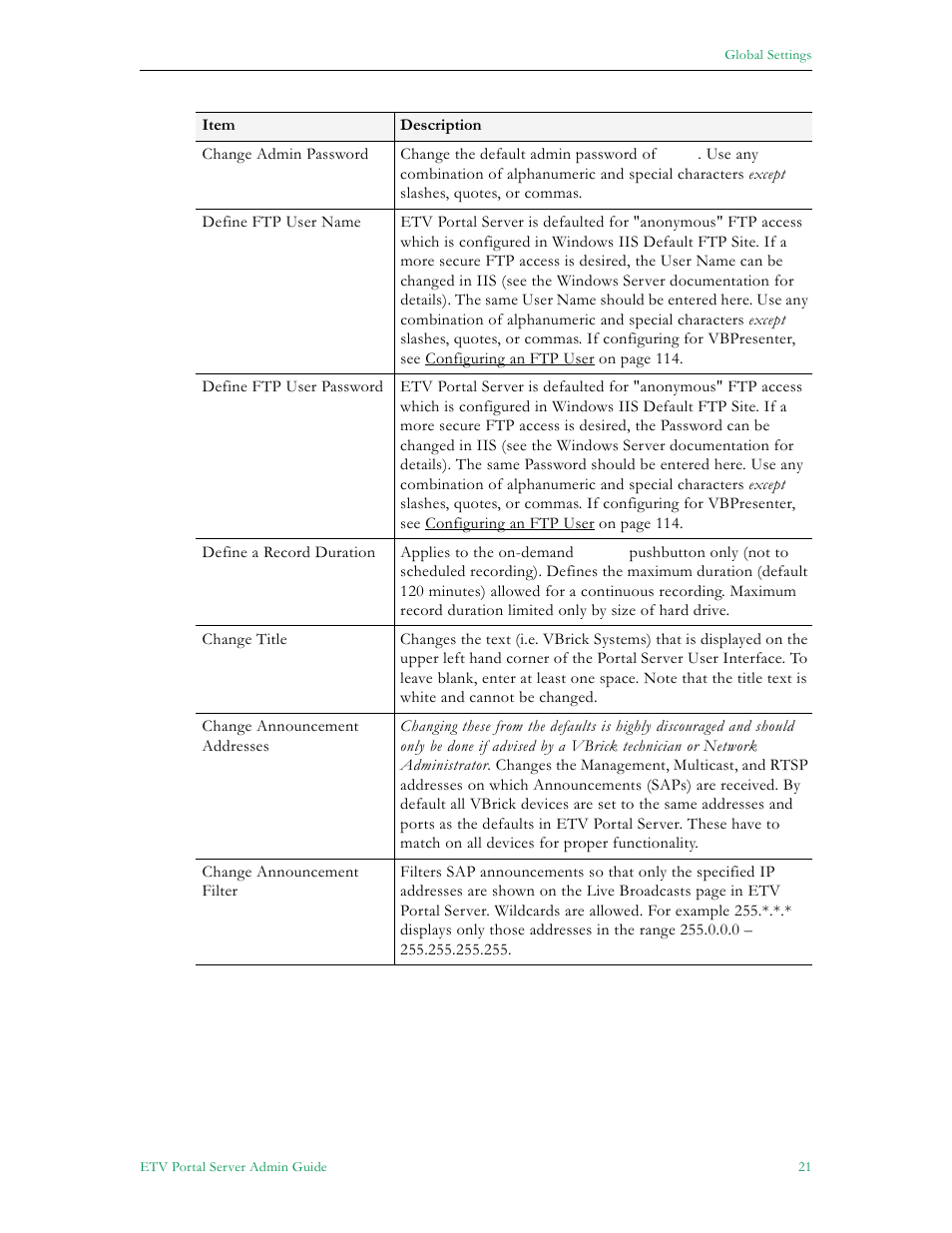 VBrick Systems Portal Server ETV v4.2 User Manual | Page 33 / 164