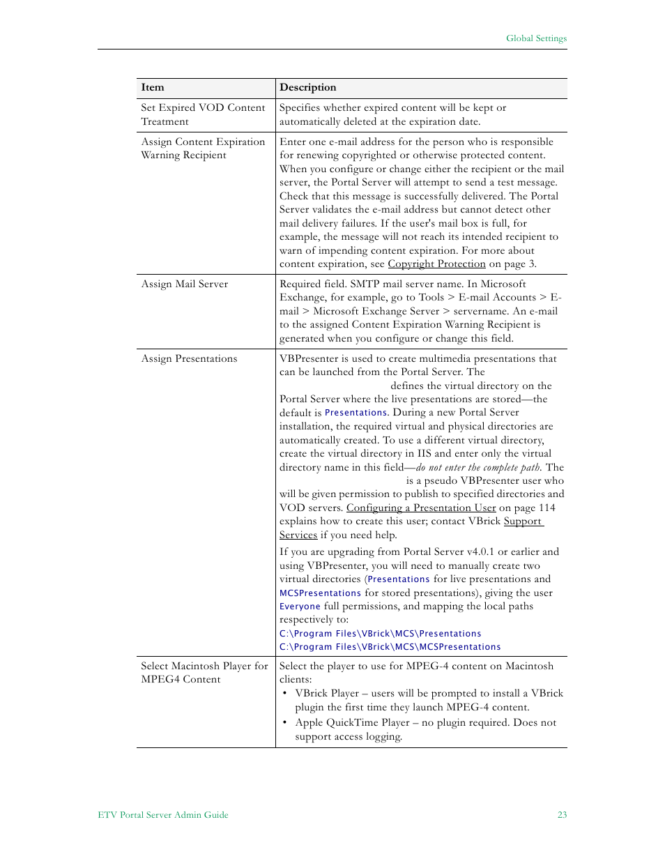 VBrick Systems Portal Server ETV v4.2 User Manual | Page 35 / 164