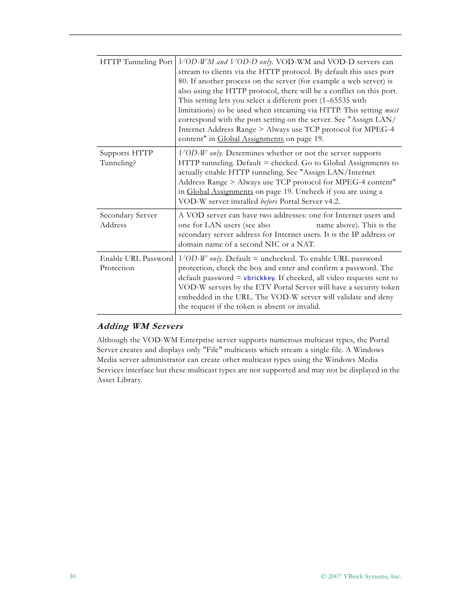 Adding wm servers | VBrick Systems Portal Server ETV v4.2 User Manual | Page 42 / 164