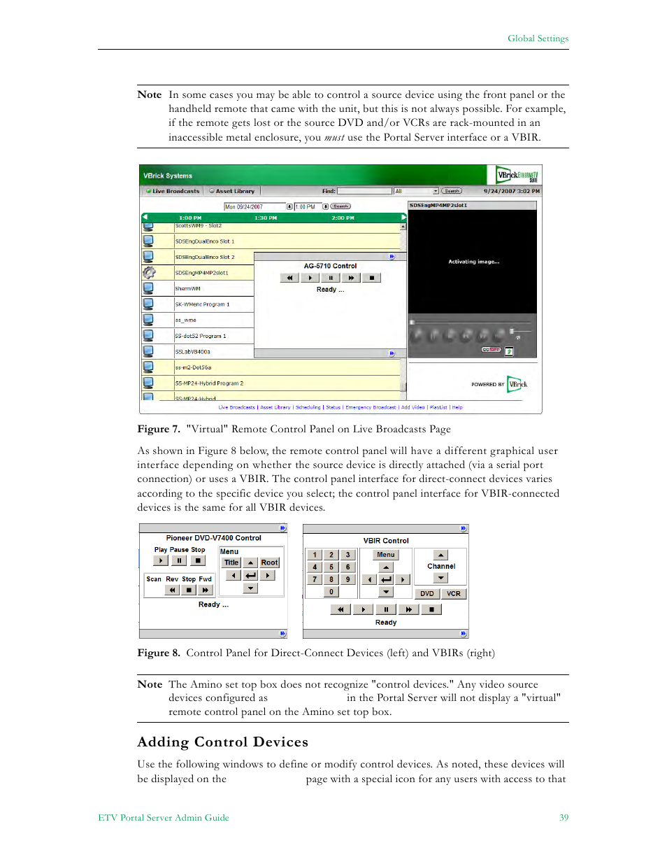 Adding control devices | VBrick Systems Portal Server ETV v4.2 User Manual | Page 51 / 164