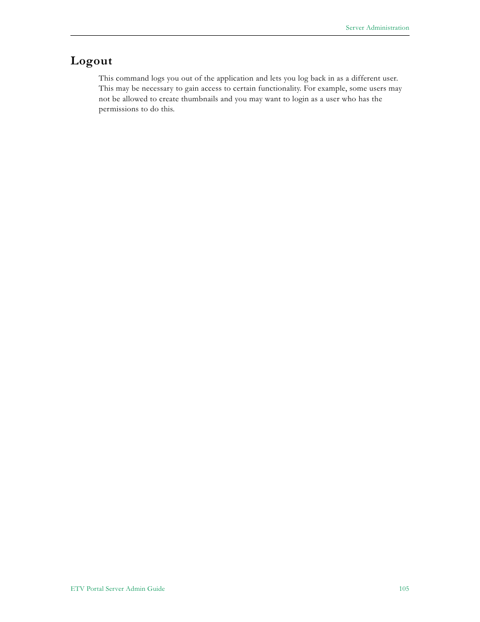 Logout | VBrick Systems ETHERNETV V4.4.3 User Manual | Page 117 / 216