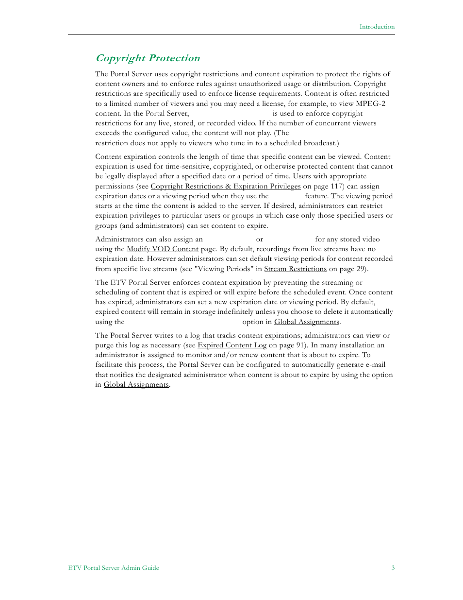 Copyright protection | VBrick Systems ETHERNETV V4.4.3 User Manual | Page 15 / 216