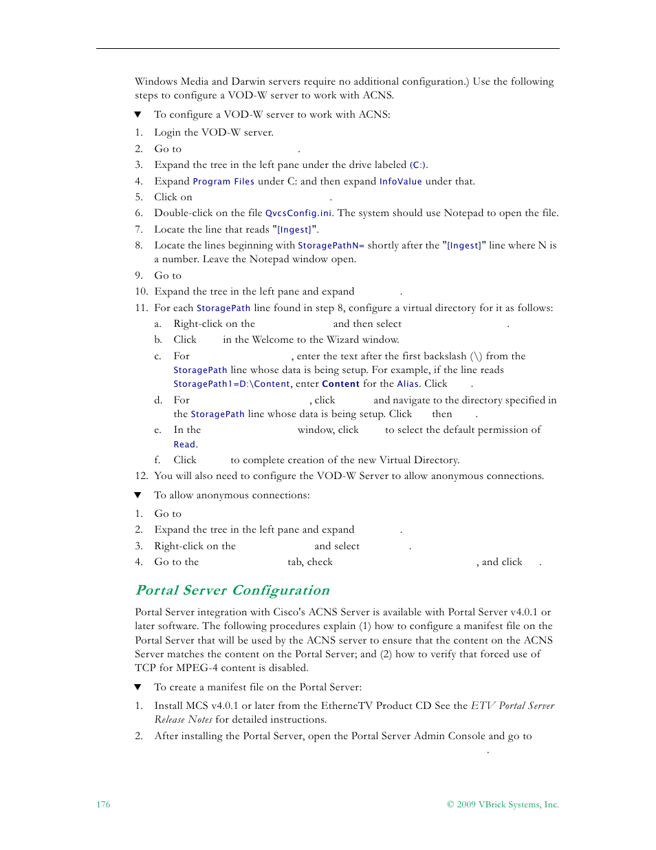 Portal server configuration | VBrick Systems ETHERNETV V4.4.3 User Manual | Page 188 / 216