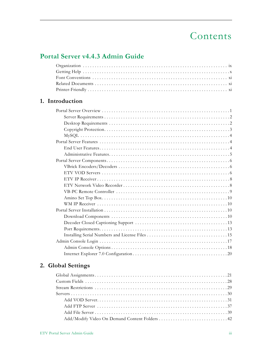 VBrick Systems ETHERNETV V4.4.3 User Manual | Page 3 / 216