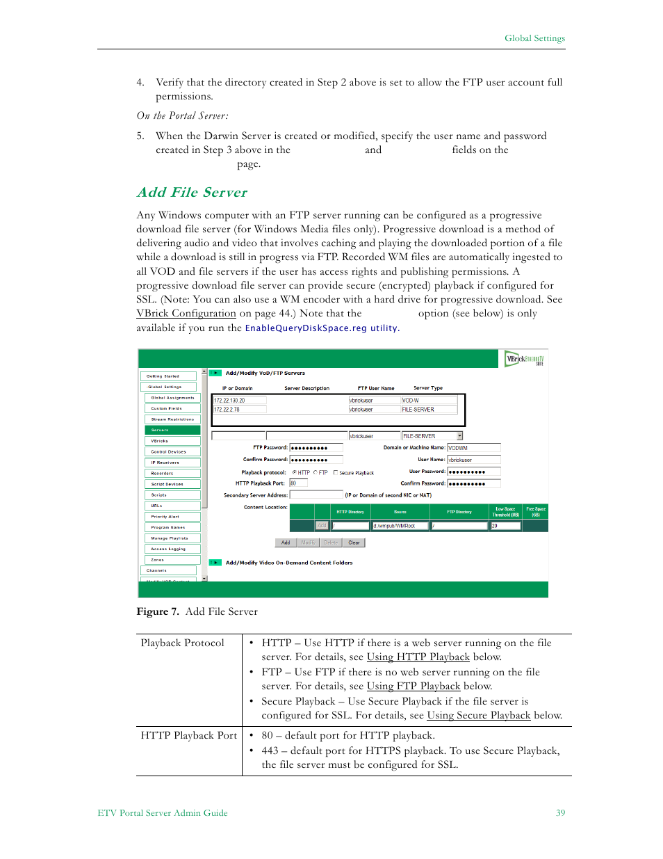 Add file server | VBrick Systems ETHERNETV V4.4.3 User Manual | Page 51 / 216