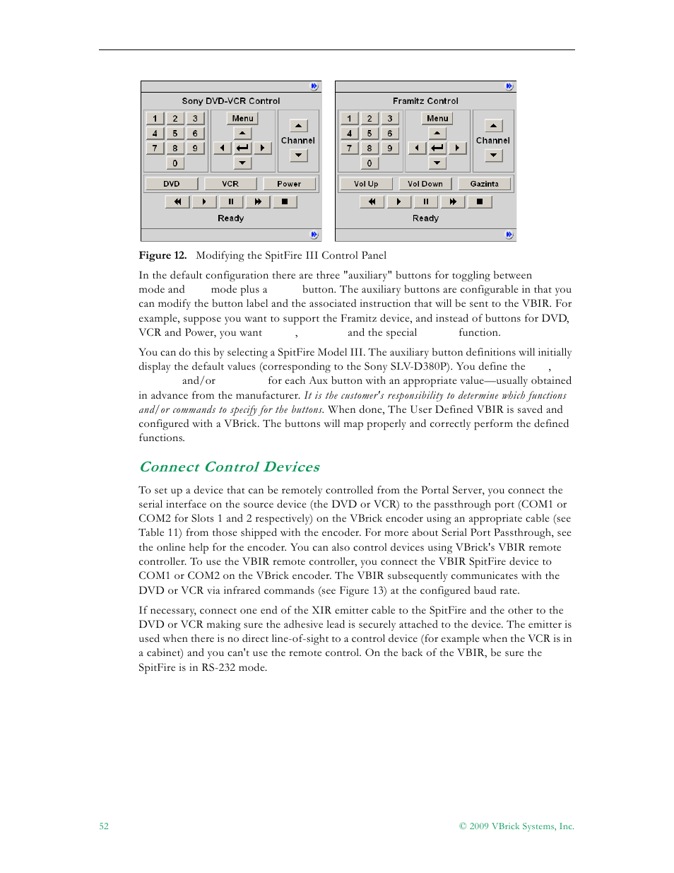 Connect control devices | VBrick Systems ETHERNETV V4.4.3 User Manual | Page 64 / 216
