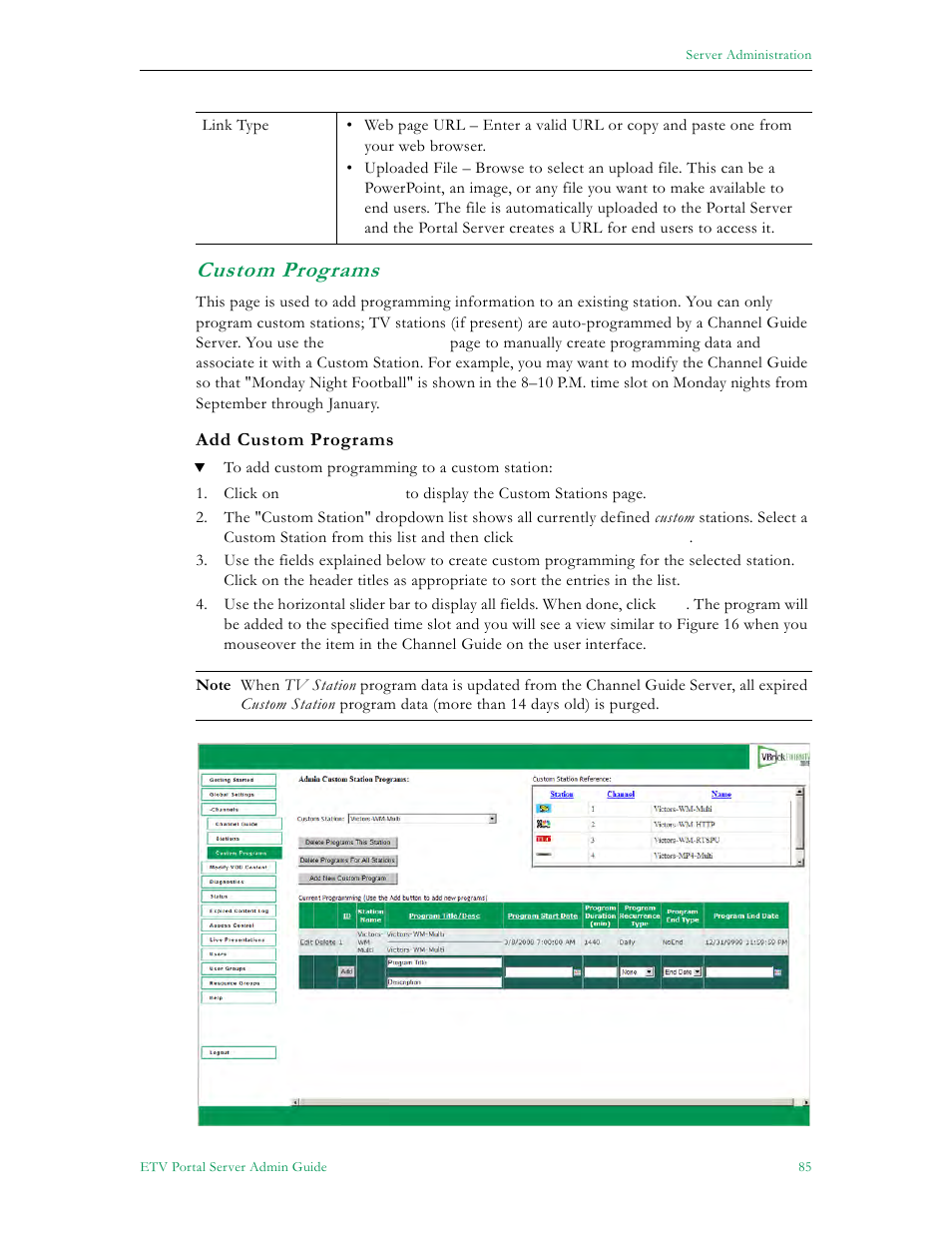 Custom programs | VBrick Systems ETHERNETV V4.4.3 User Manual | Page 97 / 216