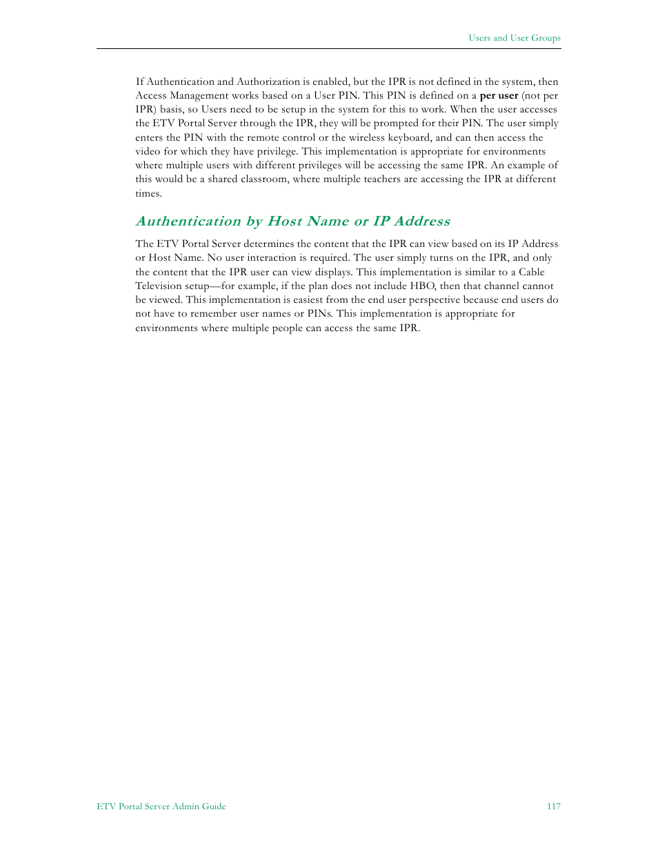 Authentication by host name or ip address | VBrick Systems ETHERNETV 4410-0118-0009 User Manual | Page 129 / 202