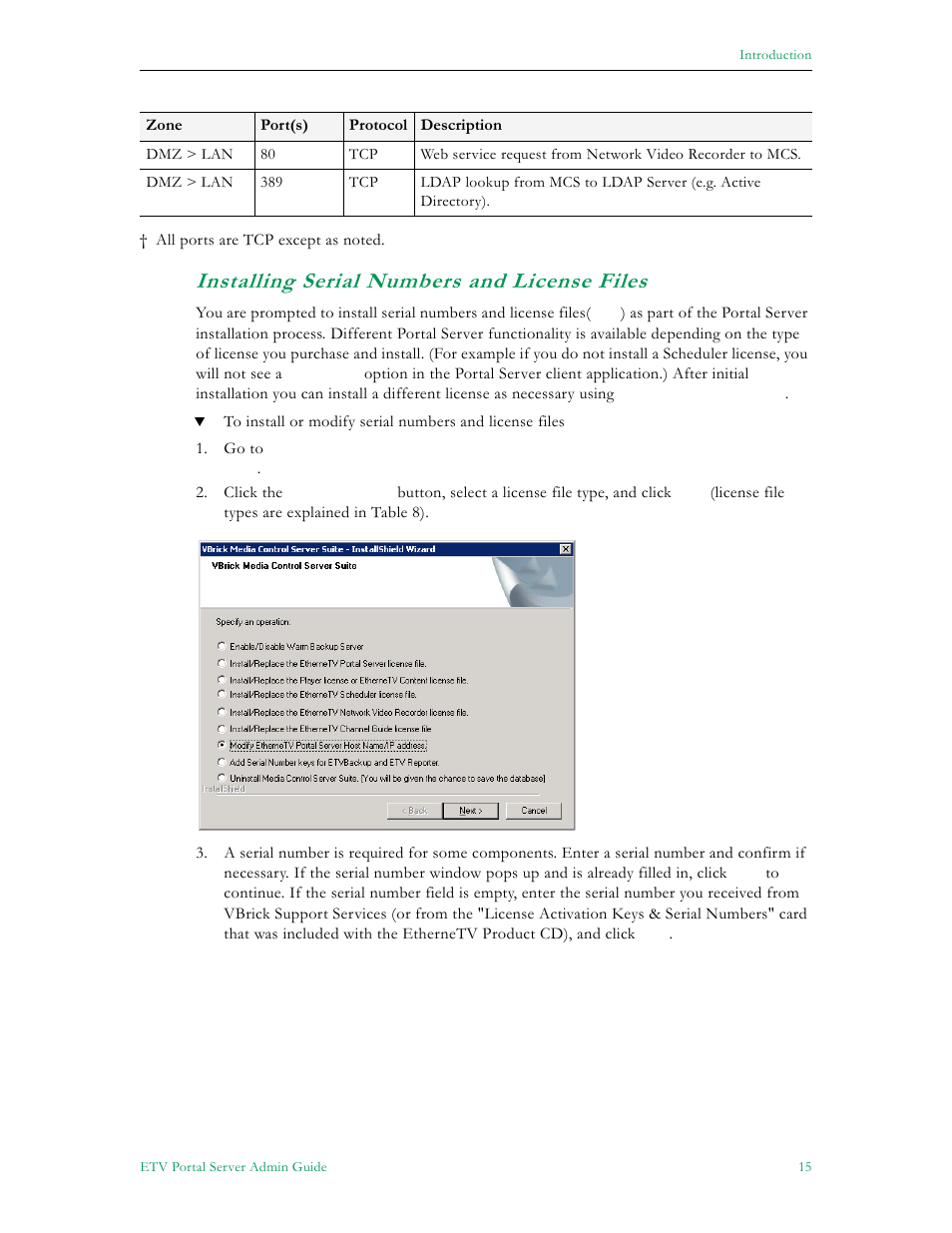 Installing serial numbers and license files | VBrick Systems ETHERNETV 4410-0118-0009 User Manual | Page 27 / 202