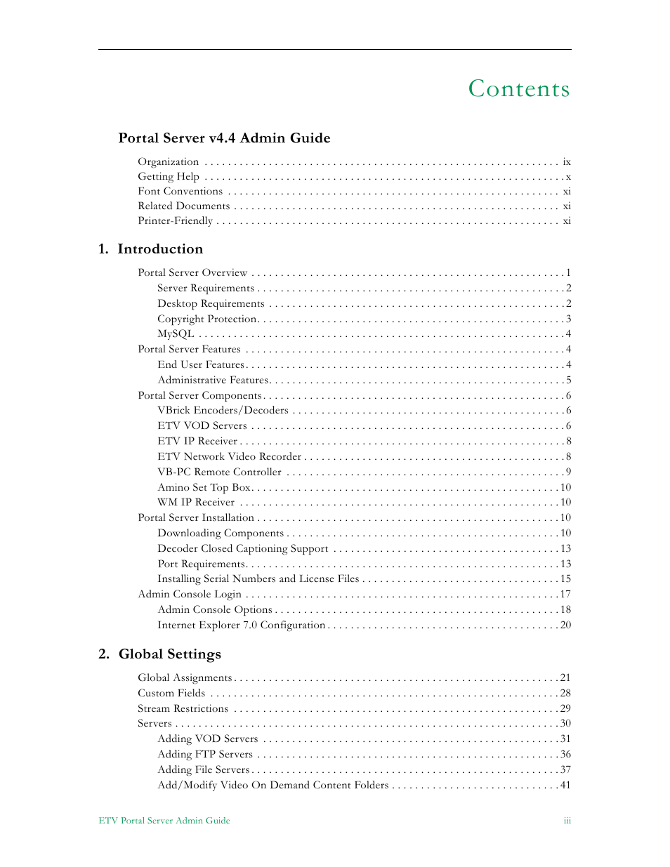 VBrick Systems ETHERNETV 4410-0118-0009 User Manual | Page 3 / 202