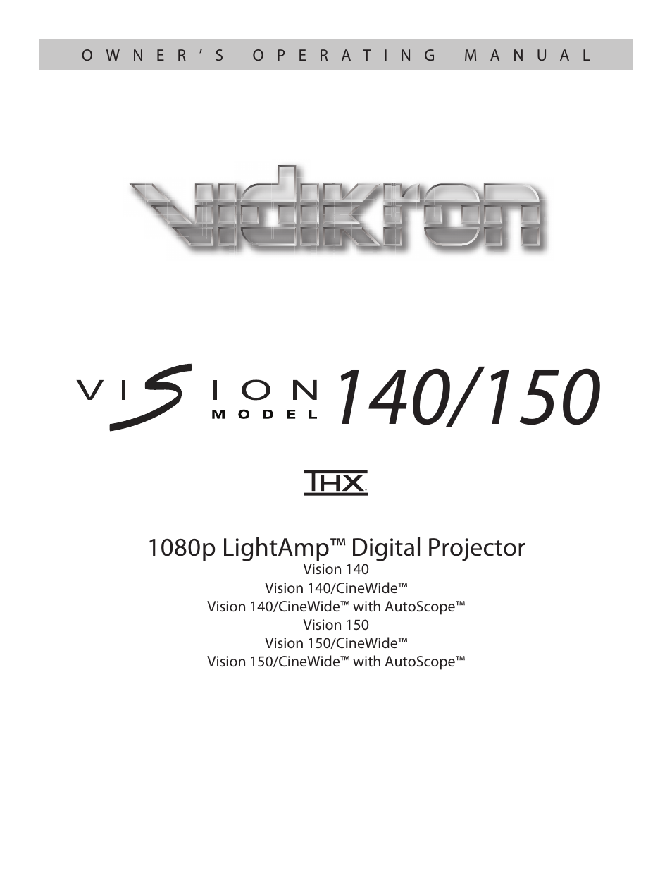 Vidikron 140/150 User Manual | 114 pages