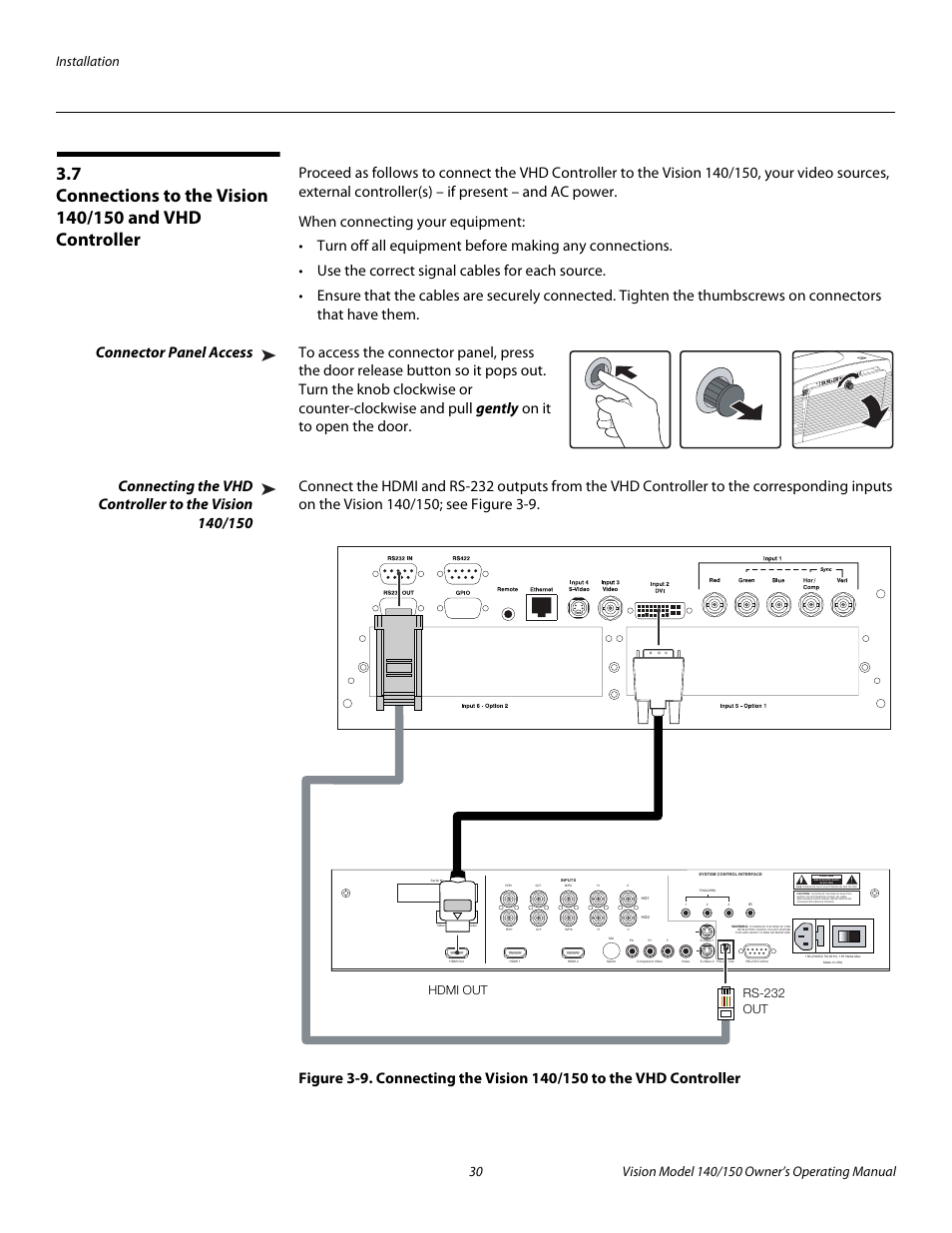 Connector panel access, Pre l iminar y | Vidikron 140/150 User Manual | Page 42 / 114