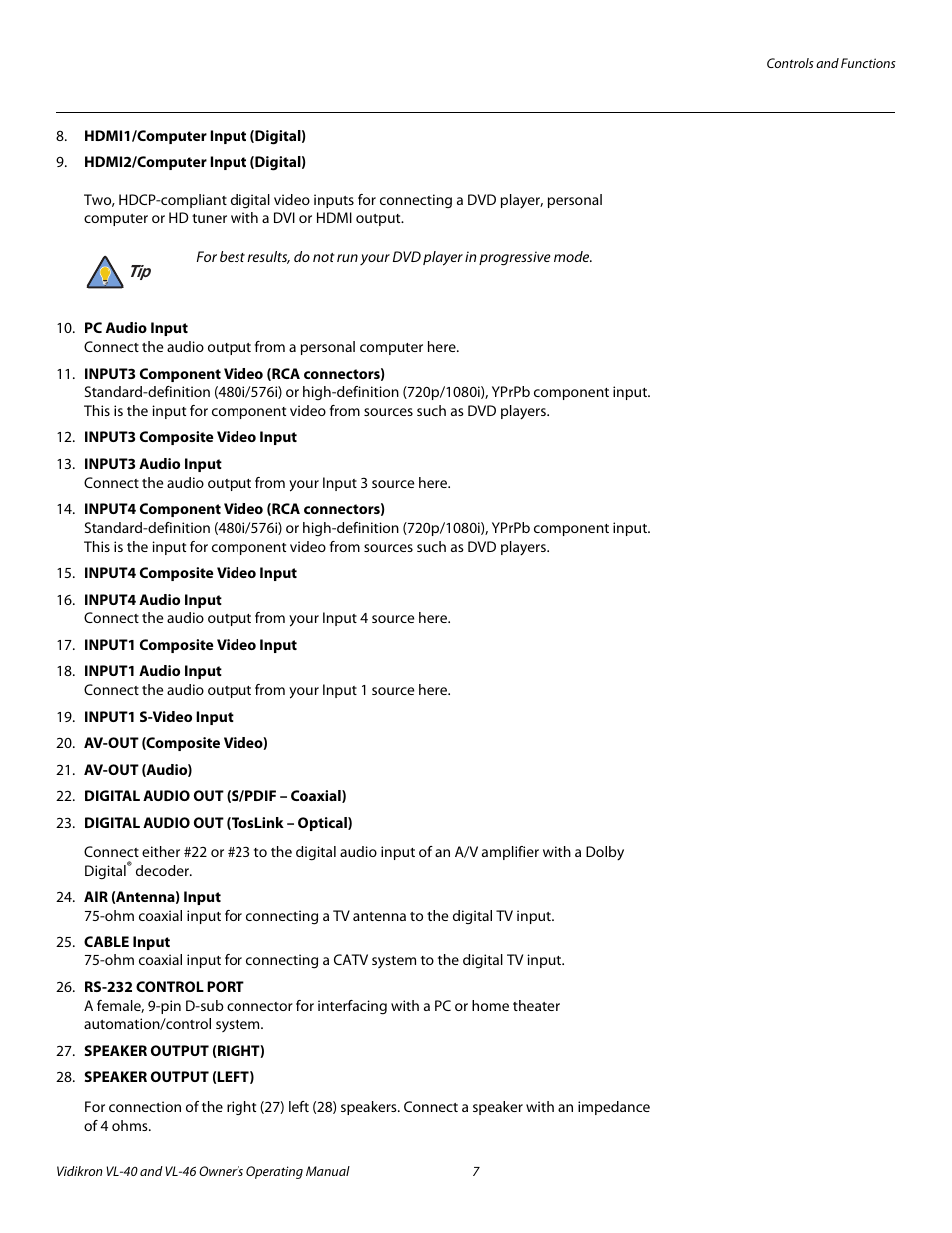 Pre l iminar y | Vidikron VL-46 User Manual | Page 17 / 76