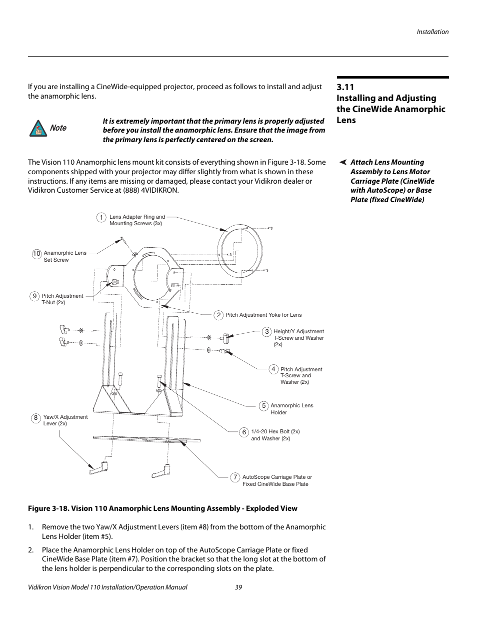 Pre l iminar y | Vidikron Vision 110 User Manual | Page 53 / 88