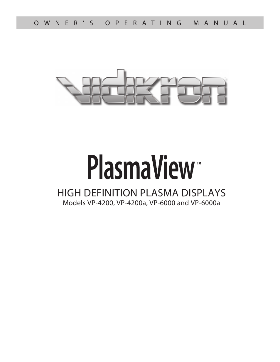 Vidikron VP-4200a User Manual | 82 pages