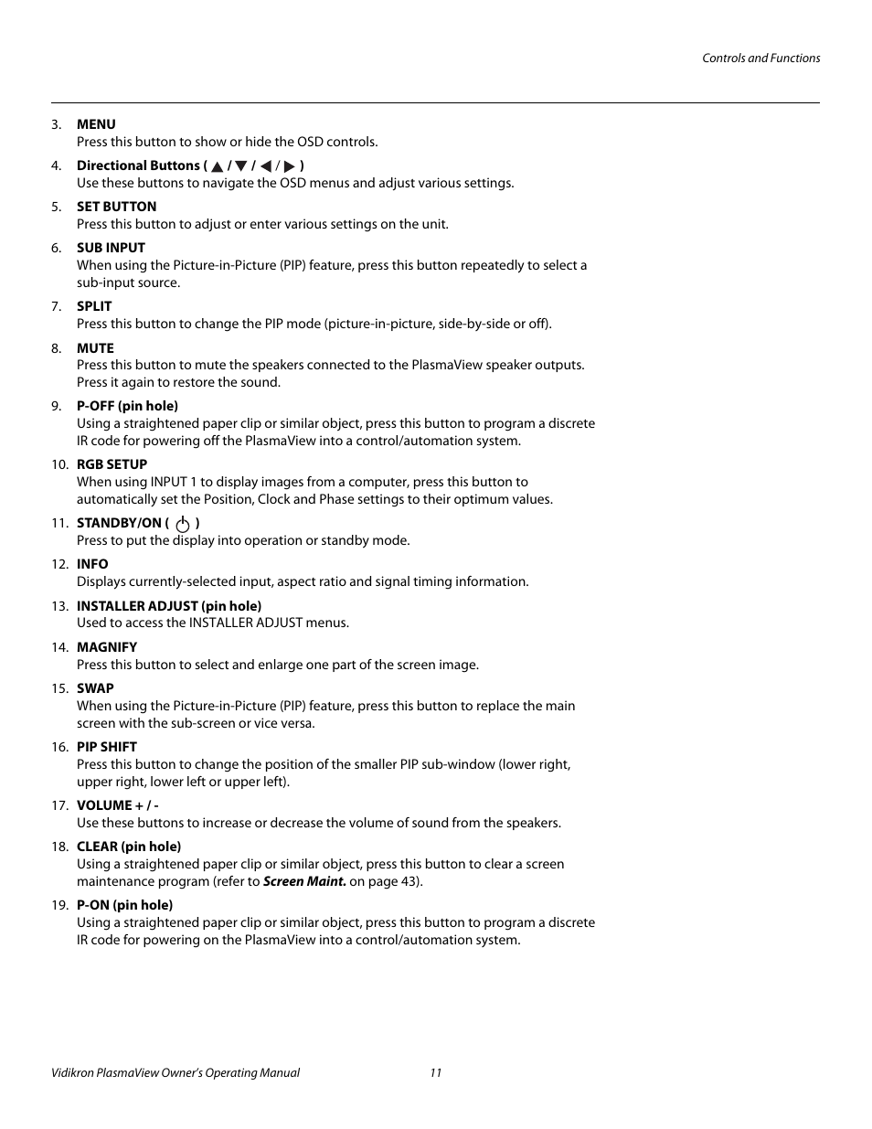 Pre l iminar y | Vidikron VP-4200a User Manual | Page 21 / 82