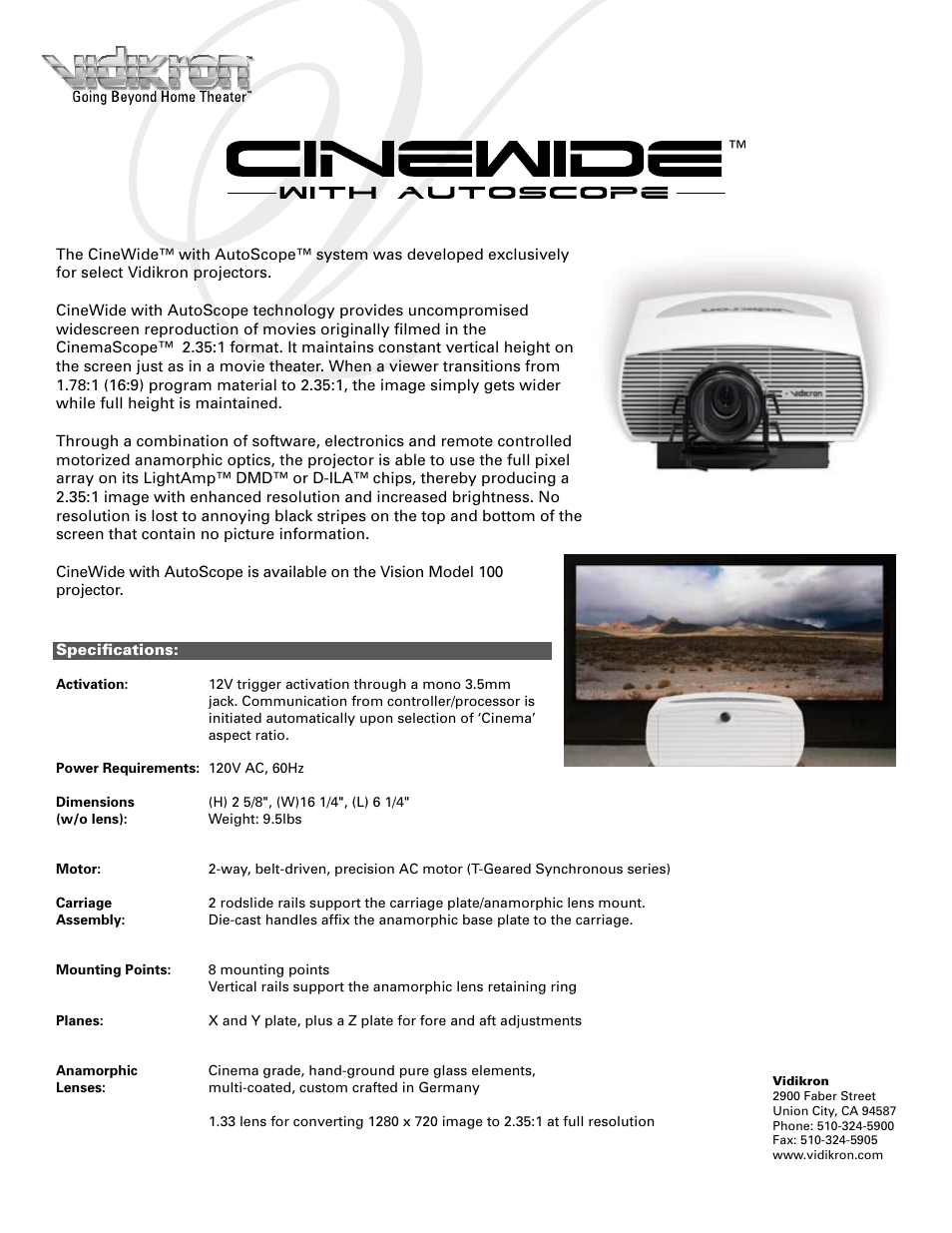 Vidikron 100 User Manual | 2 pages