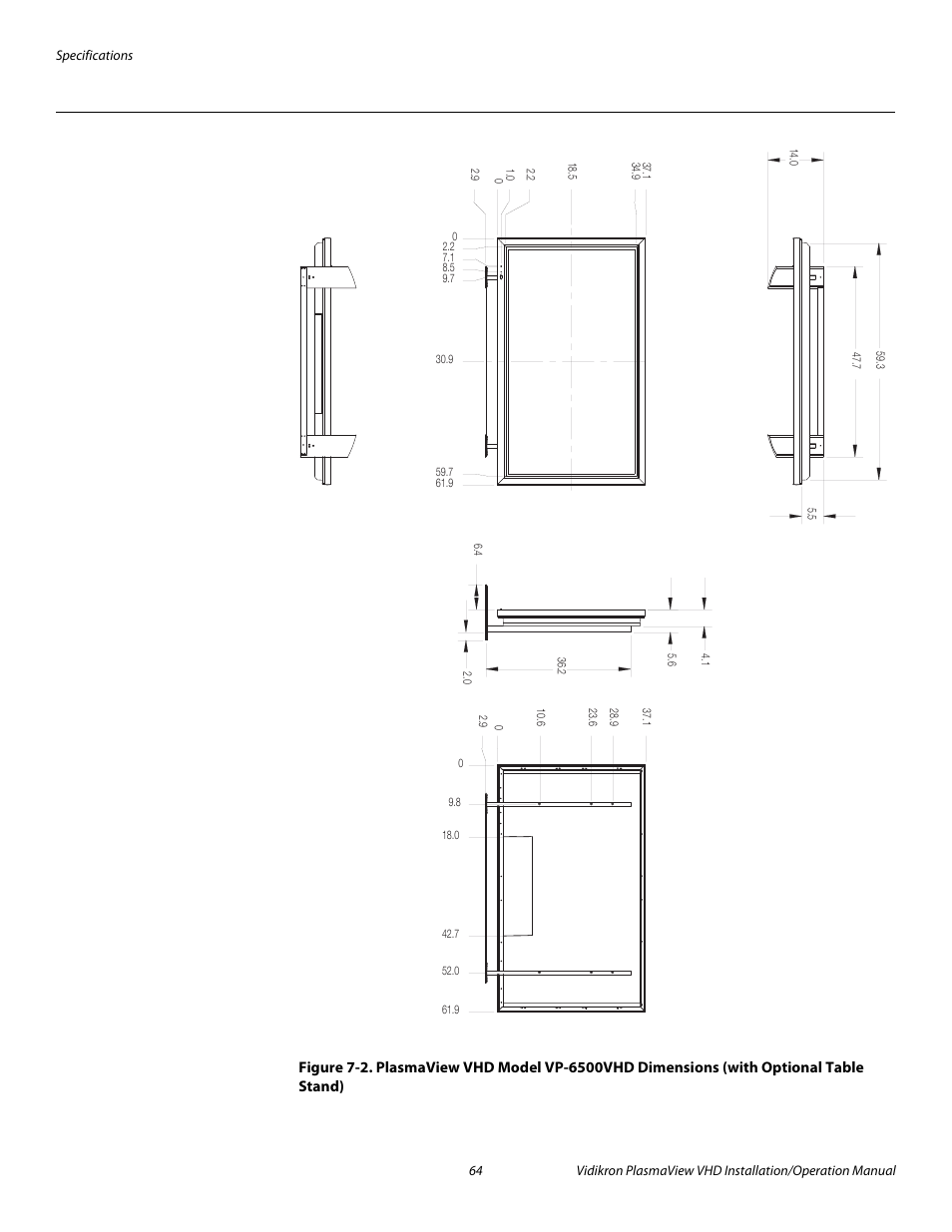 See figure 7-2, Pre l iminar y | Vidikron PLASMAVIEW VP-6500VHDA User Manual | Page 76 / 82