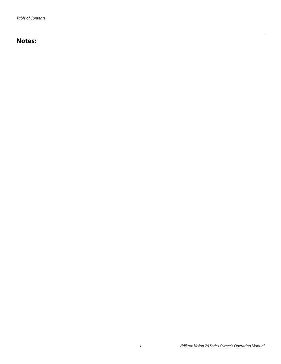 Pre l iminar y | Vidikron vision70 User Manual | Page 10 / 90