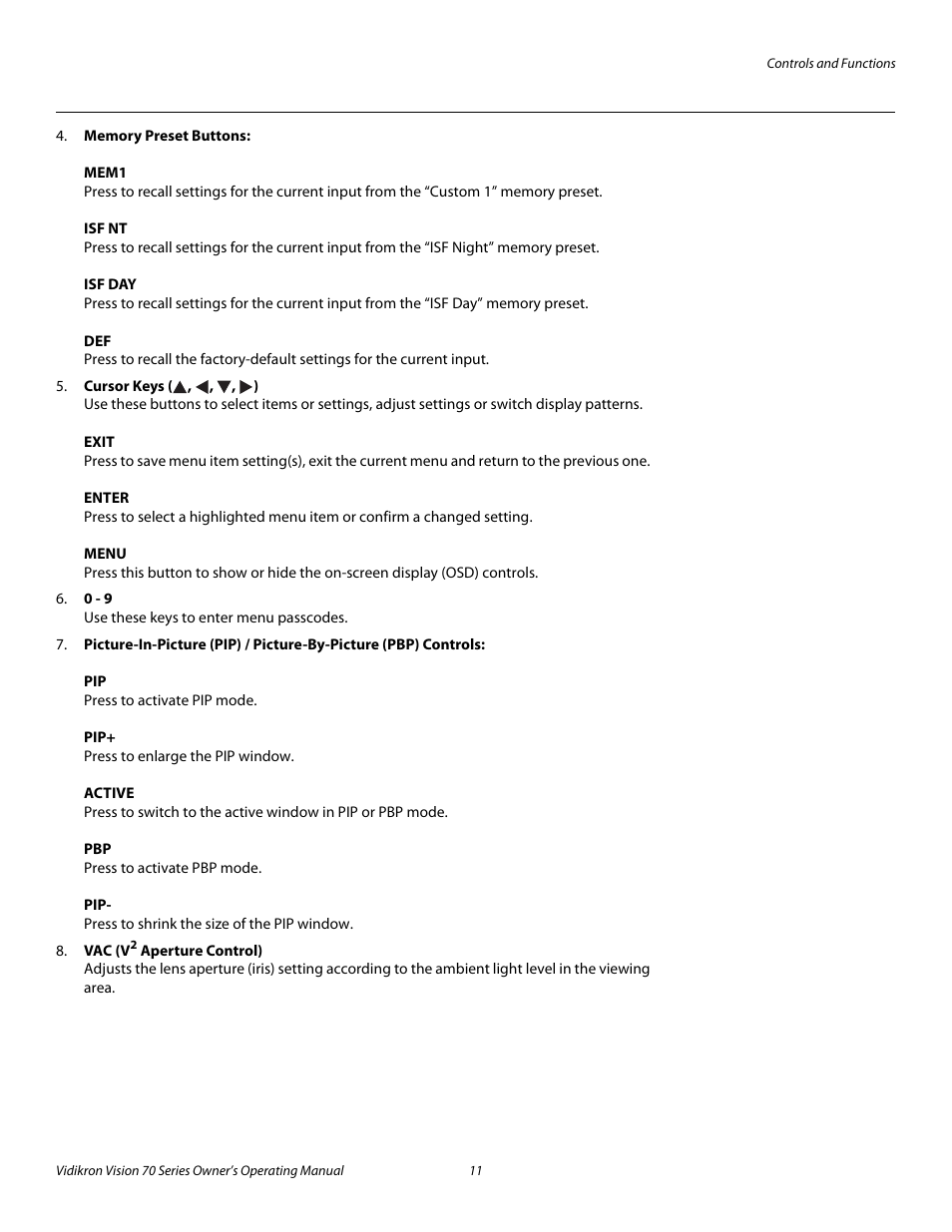 Pre l iminar y | Vidikron vision70 User Manual | Page 23 / 90