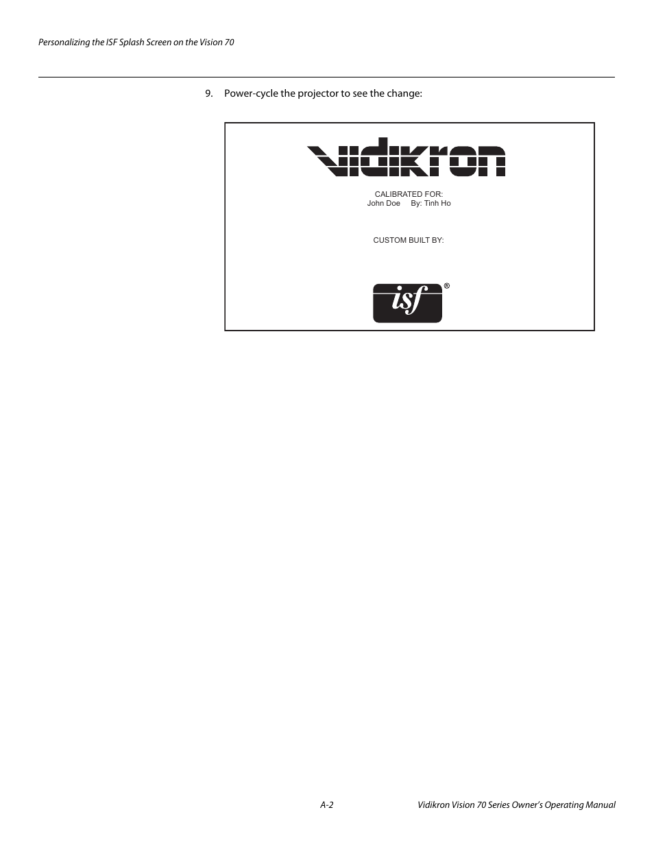 Pre l iminar y | Vidikron vision70 User Manual | Page 88 / 90