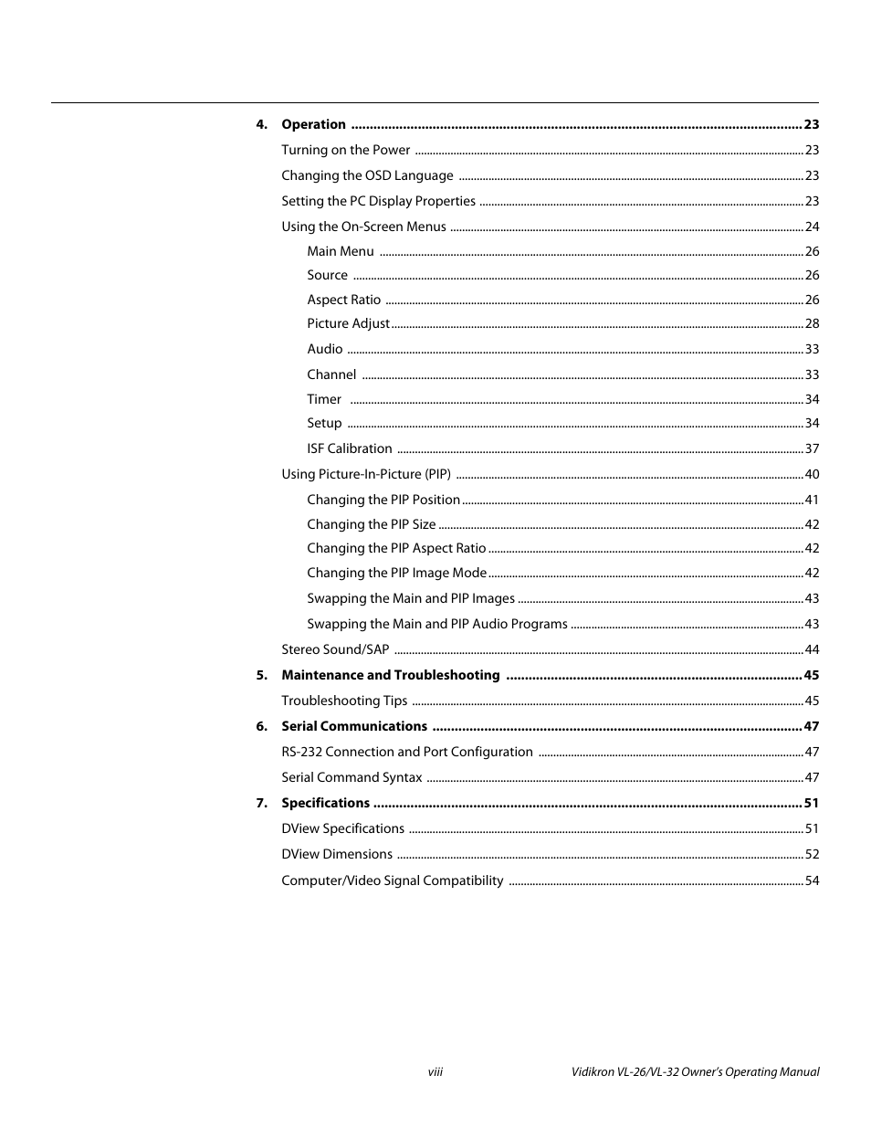 Vidikron VL-32HD User Manual | Page 8 / 66